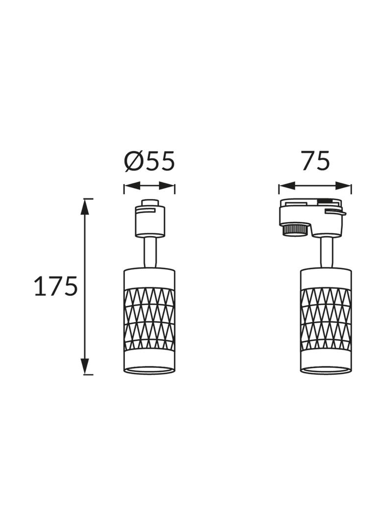 Oprawa do zamontowania na szynoprzewodzie PIANO TRA GU10 SILVER/BLACK