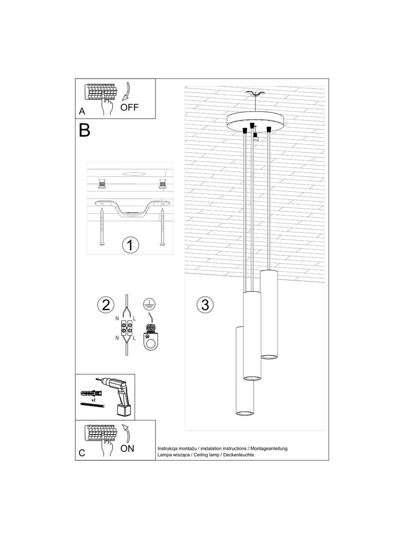 Sollux Lampa wisząca LAGOS 3P beżowa SL.1482