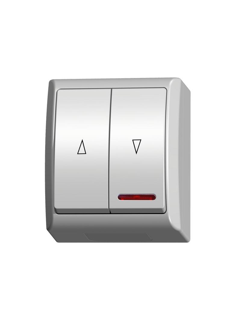 FALA Łącznik żaluzjowy, zwierny, z podświetleniem pomarańczowym - kolor biały