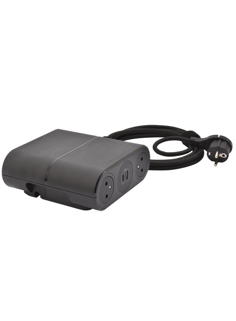 INCARA: LINK'ON - 4X2P+Z / 2XUSB A+C / ZŁĄCZE WIELAND - 2,5 M-CZARNY, Legrand