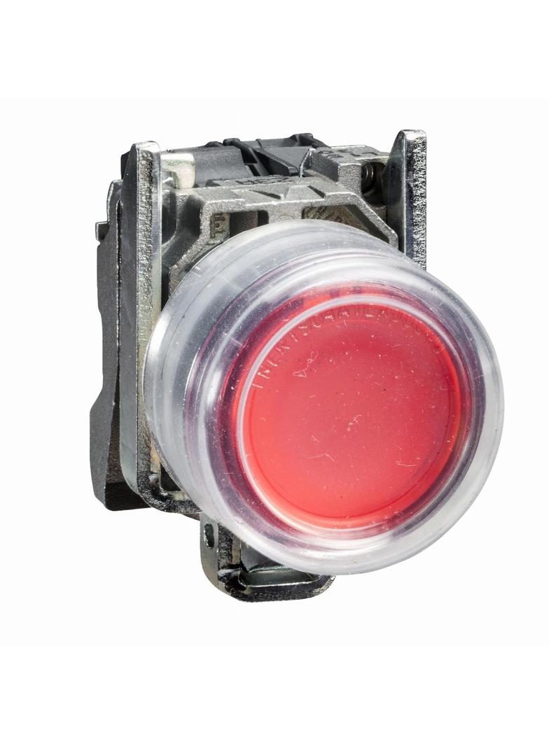 Harmony XB4 Przycisk okapturzony czerwony bez oznaczenia LED 22 24V metalowy