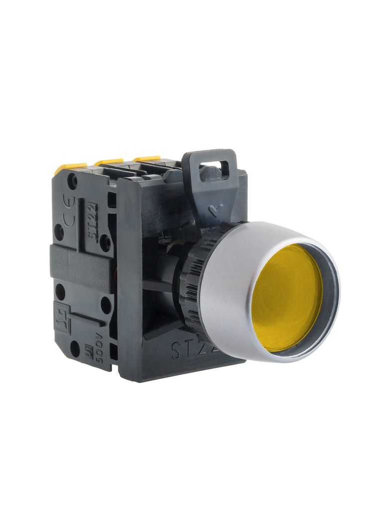 PRZYCISK KRYTY PODŚW ŻÓŁTY 1 ZW          PIERŚCIEŃ NIKLOWANY "STRZAŁKA"