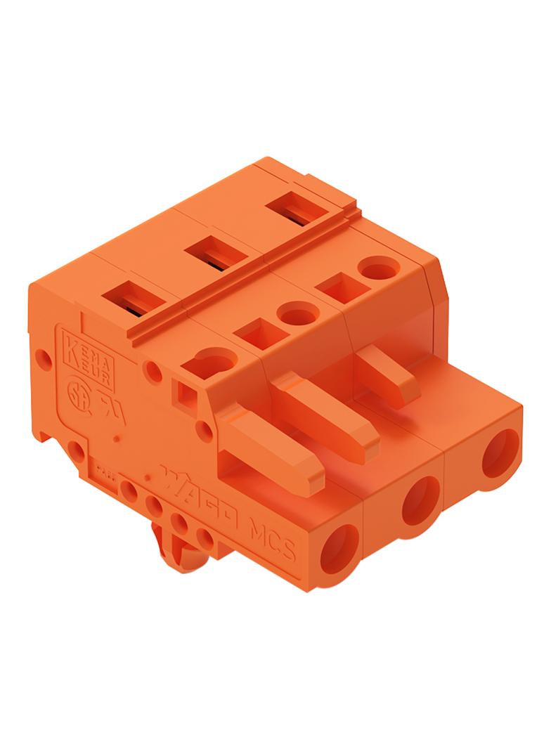 MCS-MIDI Classic gniazdo 3-bieg. pomarańczowe raster 7,62 mm /100szt./ WAGO