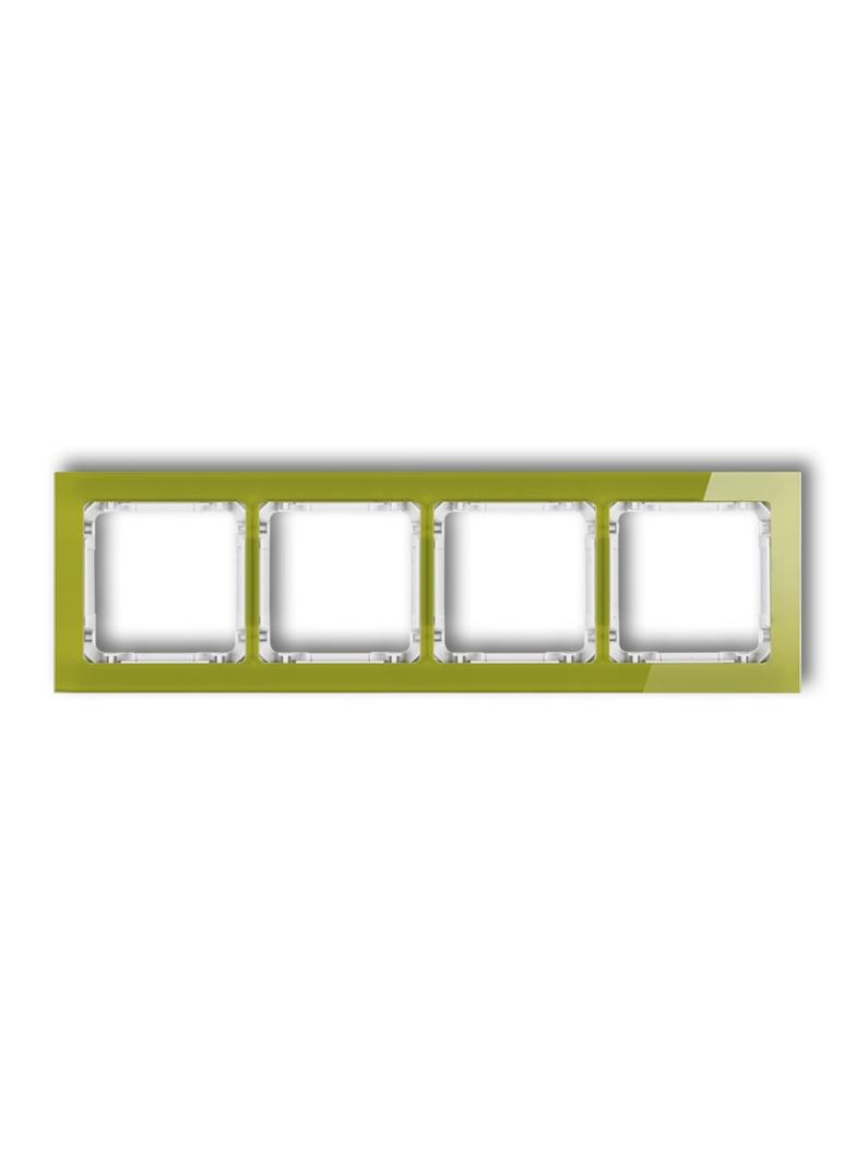 DECO Ramka uniwersalna poczwórna - efekt szkła (ramka zielona; spód biały)