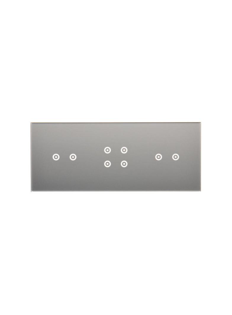 Simon 54 Touch Panel dotykowy S54 Touch 3 moduły 2 pola dotykowe poziome + 4 pola dotykowe + 2 pola dotykowe poziome srebrna mgła DSTR3242/71 KONTAKT