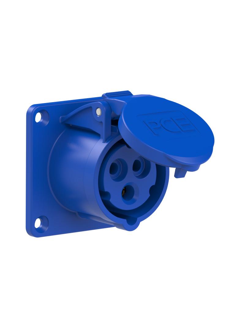 Gniazdo tablicowe 16A 3P 230V 70x70 niebieskie IP44 313-6 PCE