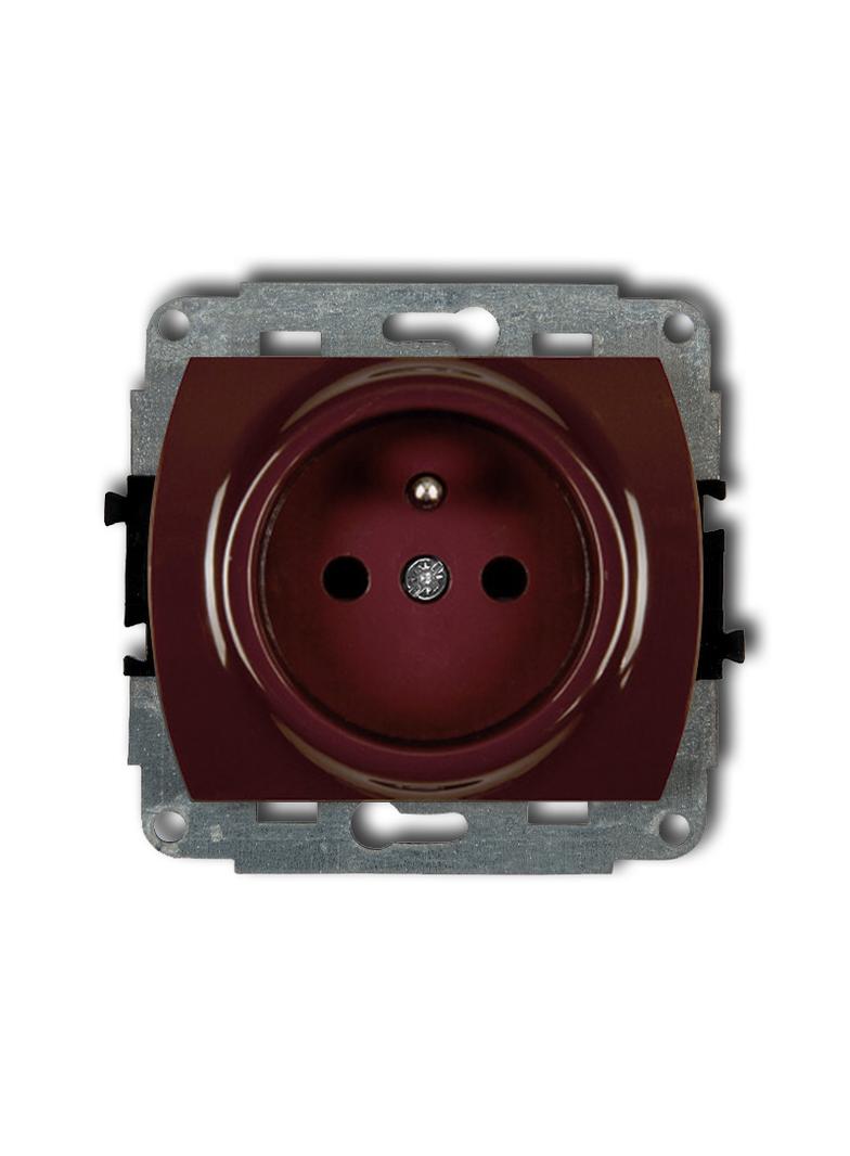 TREND Mechanizm gniazda pojedynczego z uziemieniem 2P+Z (przesłony torów prądowych) brązowy