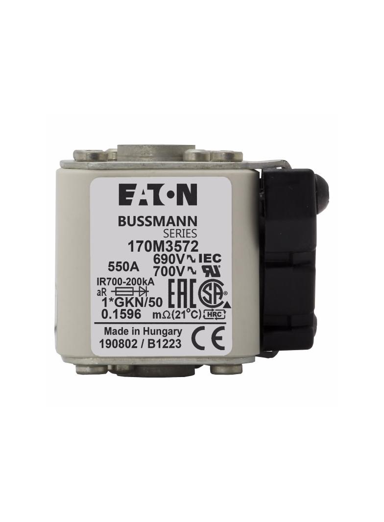 FUSE 550A 690V 1*GKN/50 AR UC Wkładka szybka 550A AC 690V rozmiar 1 45x59x51 mm aR, 170M3572 EATON