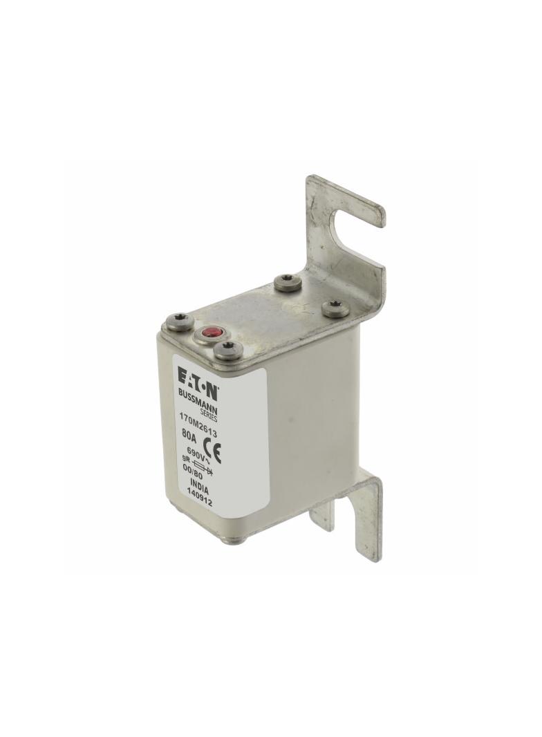 80A 690V IEC gR 00/80 SQ. BODY IND. FUSE Wkładka szybka 80A AC 690V DIN 00 30x51x100 mm g 170M2613 E