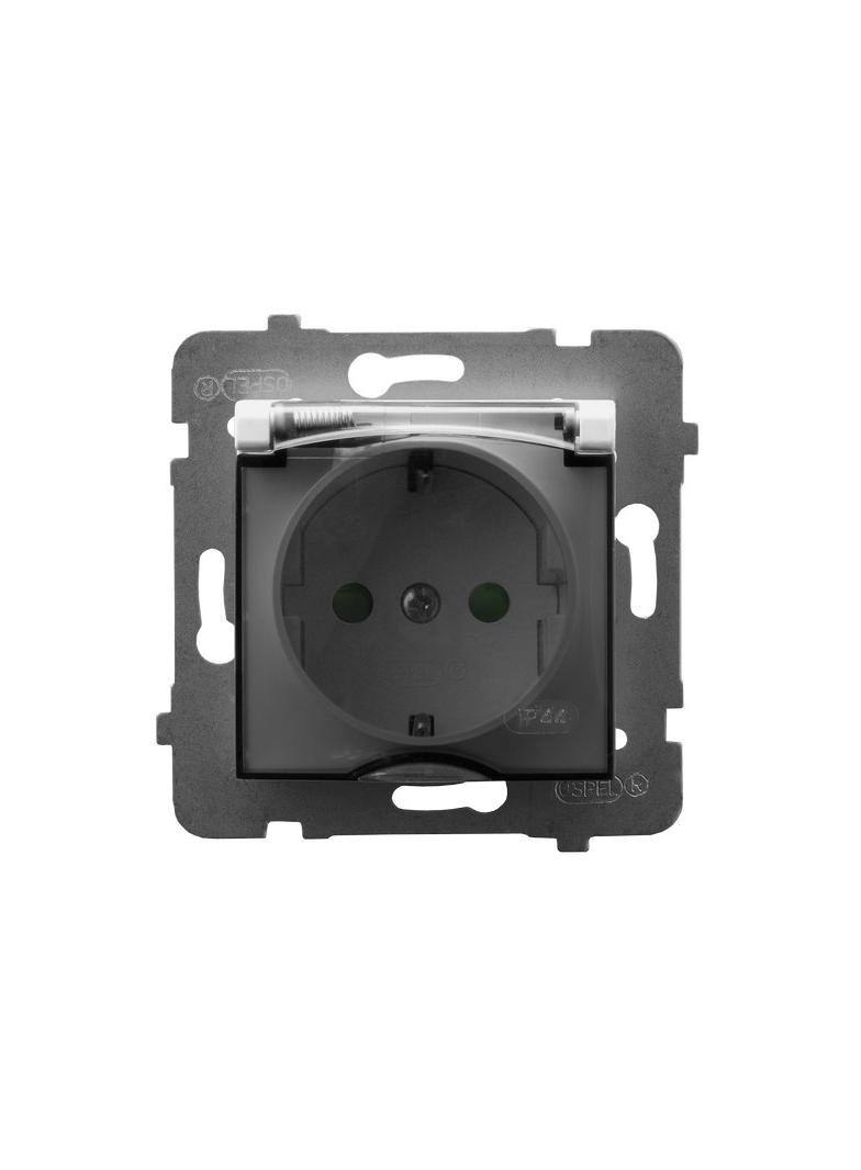 ARIA Gniazdo bryzgoszczelne z uziemieniem schuko IP-44 wieczko przezroczyste z przesłonami torów prą