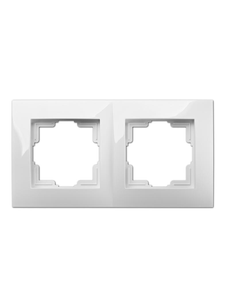 Ramka CARLA 2x IP44 biała