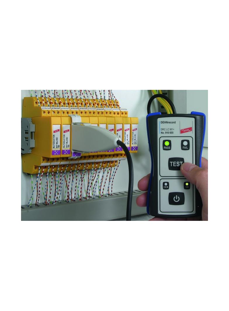 Tester ograniczników przepięć, podręczny, z optycznym i akustycznym wskaźnikiem