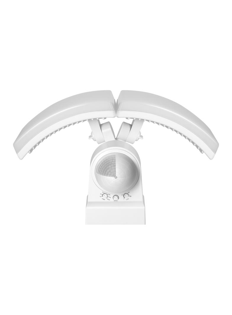 TOS DUO LED 2x20W podwójny naświetlacz ogrodowy z czujnikiem ruchu PIR 2x1600lm IP65 4000K neutralna biel PC biały AD-NL-6603WLR4 ORNO