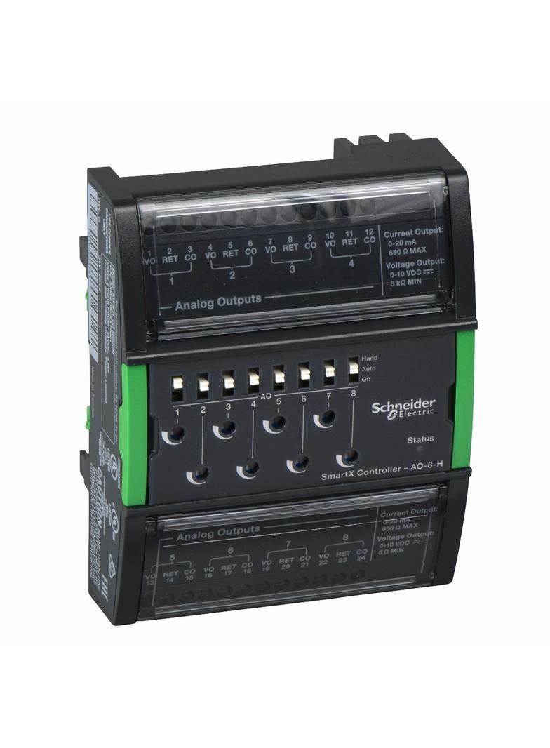 AS-P, moduł wyjść analogowych 8AO (0-10 V/0-20 mA), nastawa ręczna, wymaga podstawy TB-IO-W1