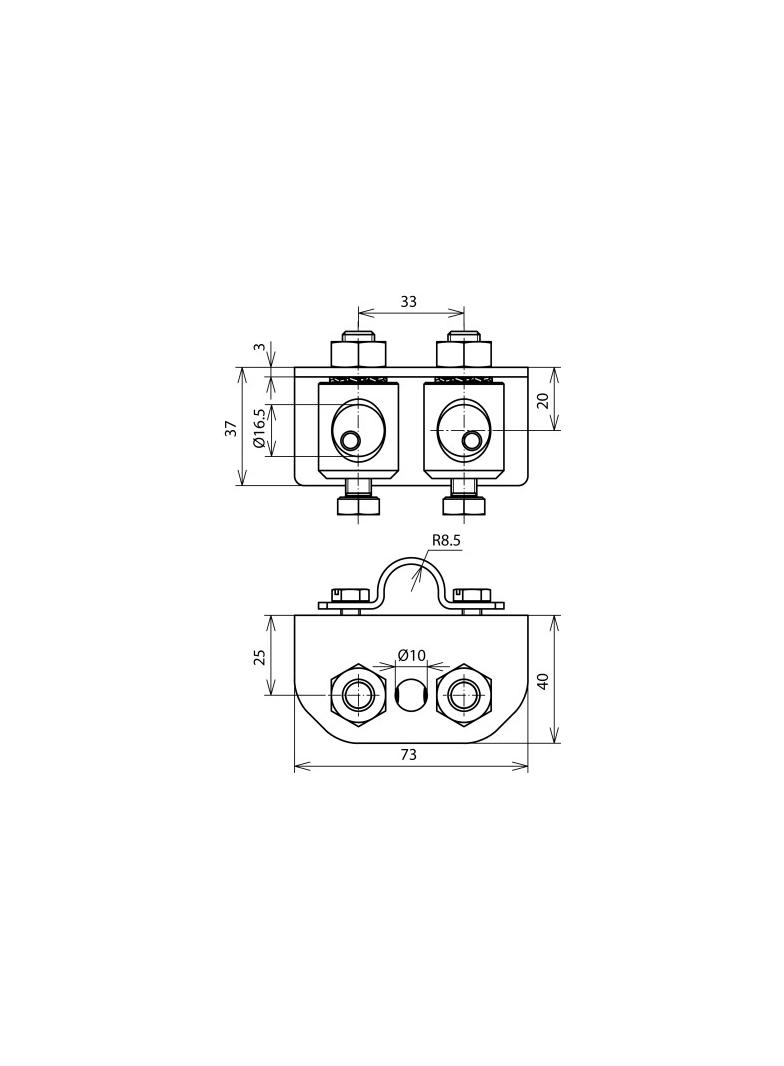 Adapter boczny kątowy, stal nierdzewna NIRO 106325 DEHN