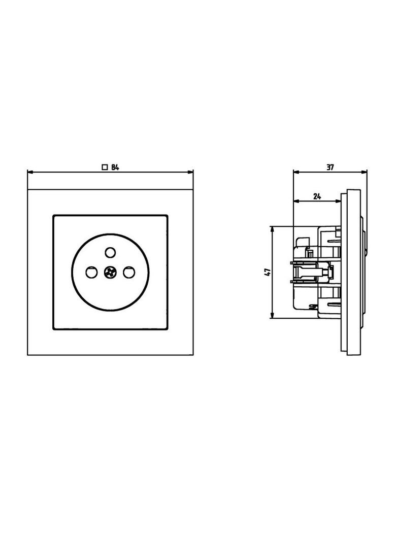 SONATA Gniazdo pojedyncze z uziemieniem - kolor biały