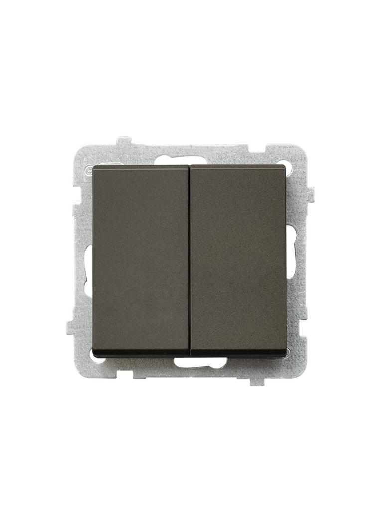 SONATA Łącznik schodowy + jednobiegunowy - kolor czekoladowy metalik