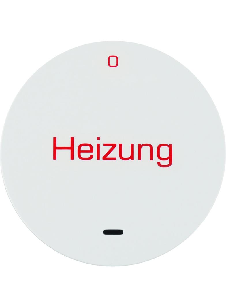Berker R.x Klawisz z soczewką i nadrukiem  Heizung  i  0 , biały połysk