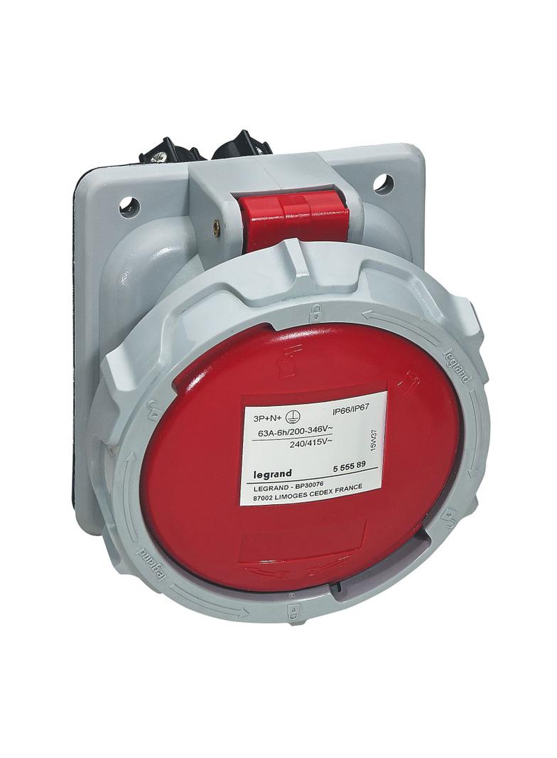 Gniazdo Tablicowe 63A 3P+N+Z 415V IP66/67 555589 LEGRAND