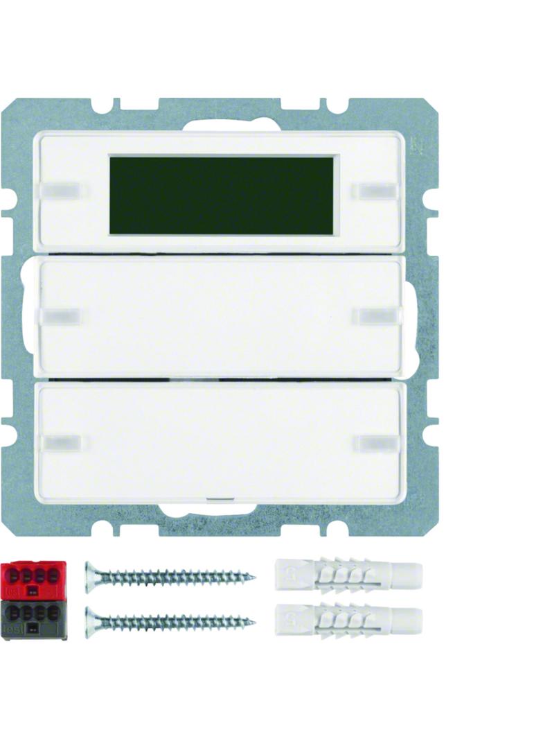 BERKER Q.1/Q.3 Przycisk podwójny z regulatorem temperatury i wyświetlaczem biały aksamit 75662729 HA