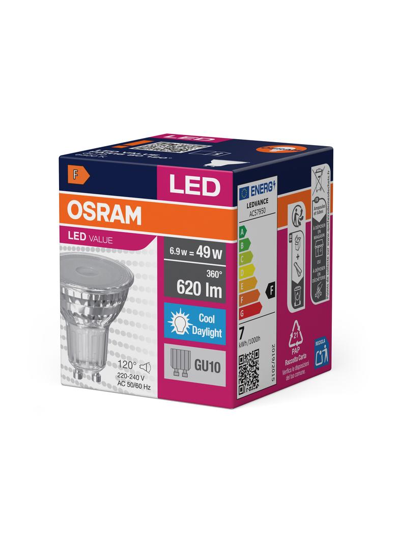 Lampa LED VALUE non-dim PAR16 80 120° 6,9W 865 GU10