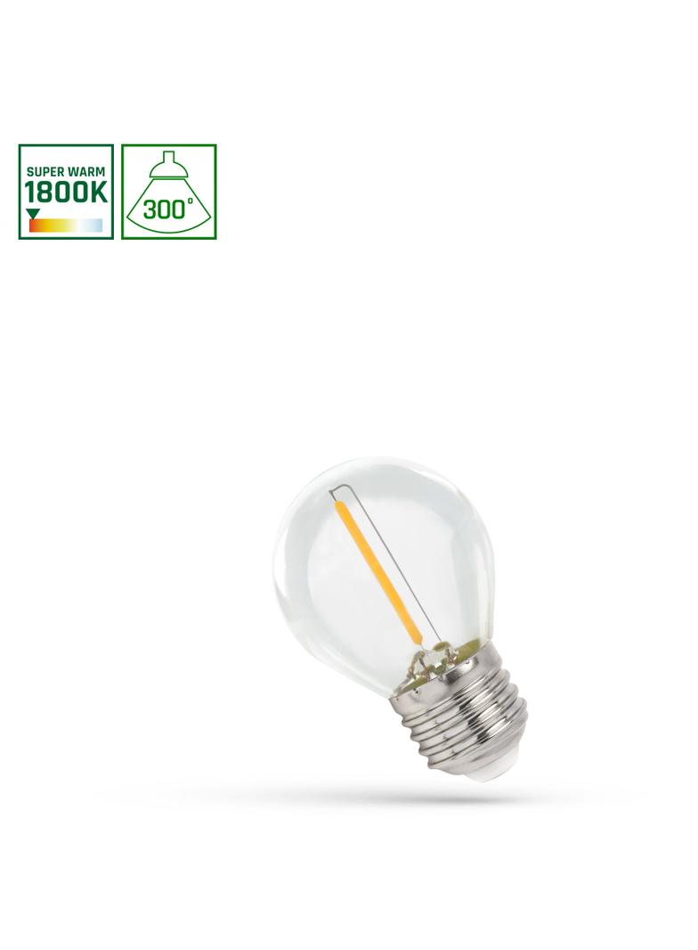LED KULKA E-27 230V 1W COG 1800K CLEAR SPECTRUM