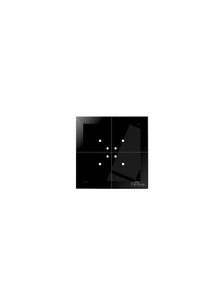 Łącznik szklany dotykowy czarny 230 V