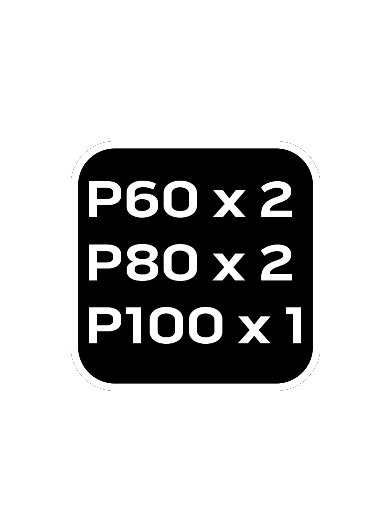 Papiery szlifierskie z rzepem 83x83x83mm (K60x2 K80x2 K100x1) 5szt, GRAPHITE 56H014 GTX 58-014 GTX Poland