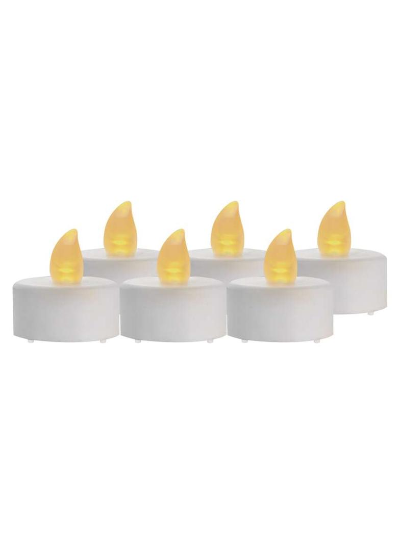Świeczki tealight białe 6x CR2032, vintage, (kpl. 6 szt)