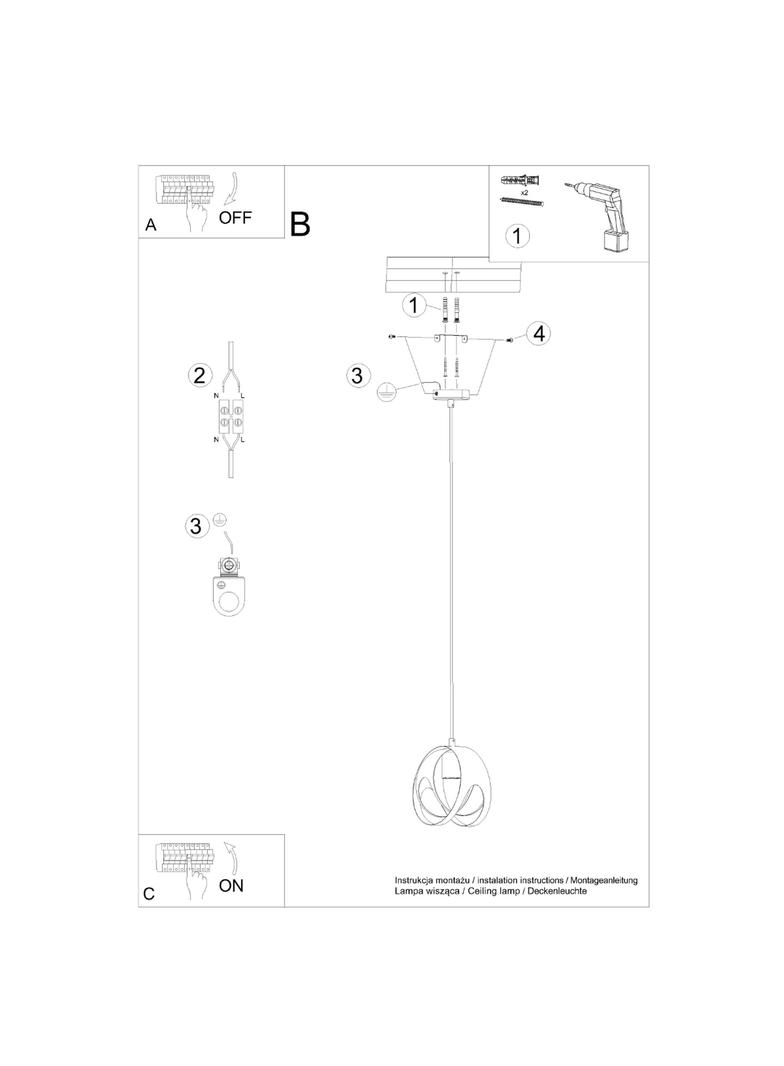 Lampa wisząca TULOS 1 czarna
