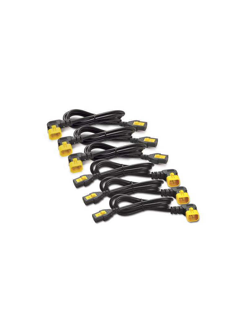Zestaw kabli zasilających (6 szt.), z blokadą, z C13 na C14 (90 stopni), 0,6 m