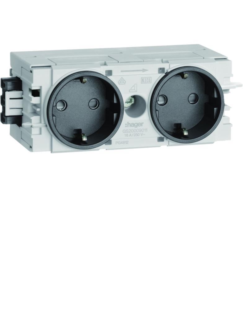tehalit.WA Gniazdo SCHUKO 2-krotne WAGO C-profil antracyt GS20009011 HAGER