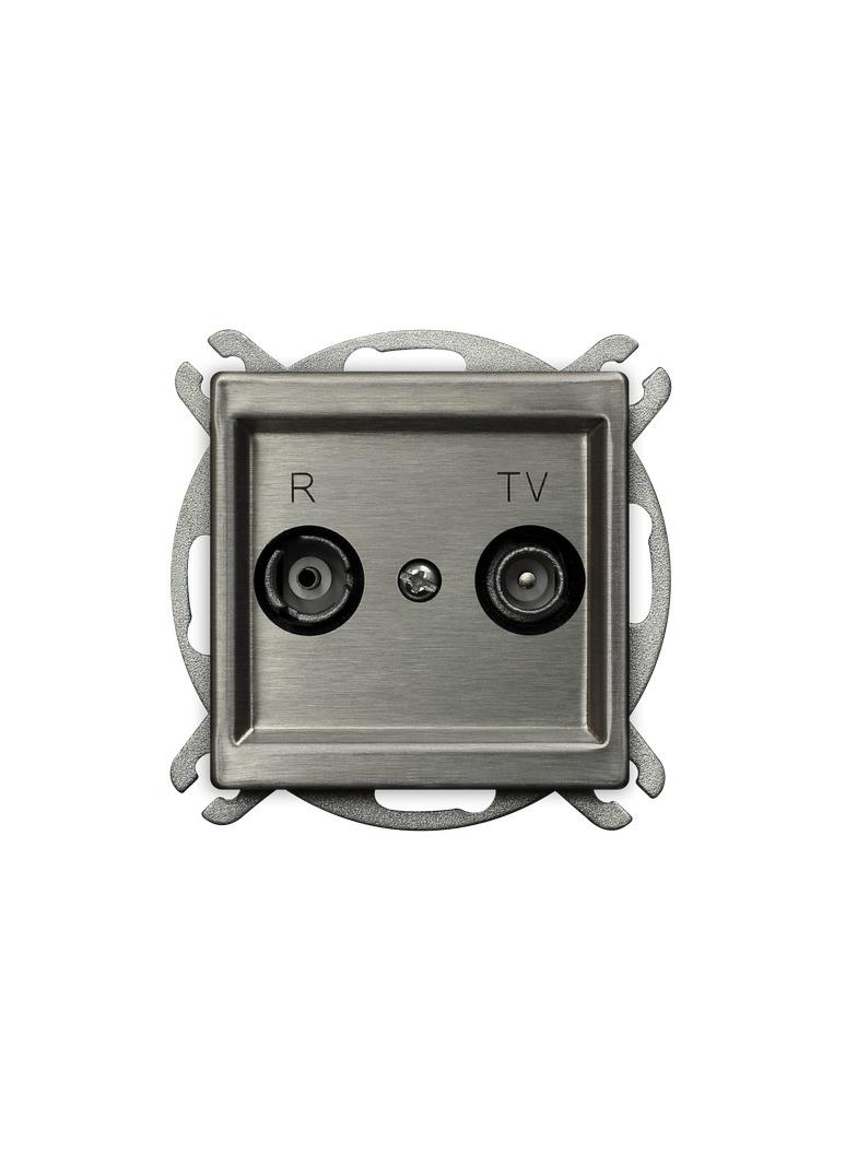 SONATA Gniazdo RTV przelotowe 10-dB - kolor stal inox