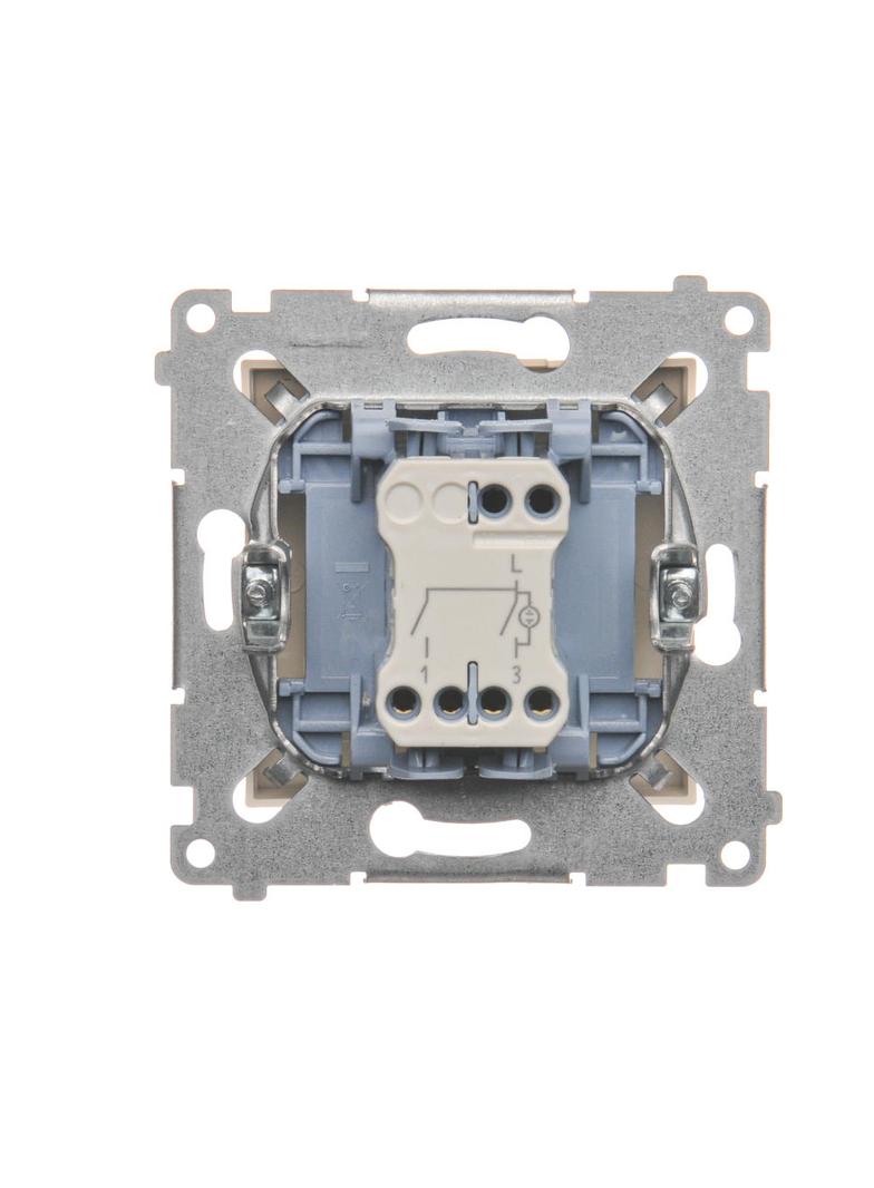 Simon 54 Łącznik świecznikowy z podświetleniem LED i do wersji IP44 10A 250V szybkozłączka kremowy *Posiada wkładkę DU1W DW5BL.01/41 KONTAKT