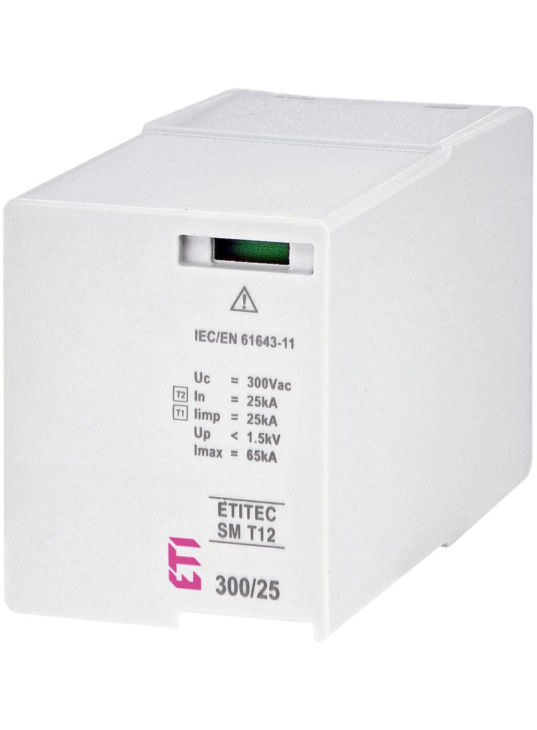Moduł wymienny ogranicznika przepięć T1, T2 (B, C) - bez prądu upływu MOD. TEC SM T12 300/25 002440575 ETI