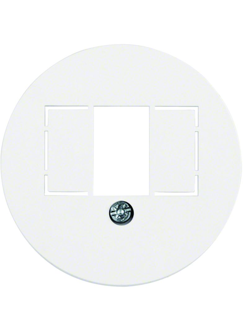 BERKER Serie 1930/Glas Płytka czołowa do gniazda głośnikowego i ładowania USB biały 1040 HAGER