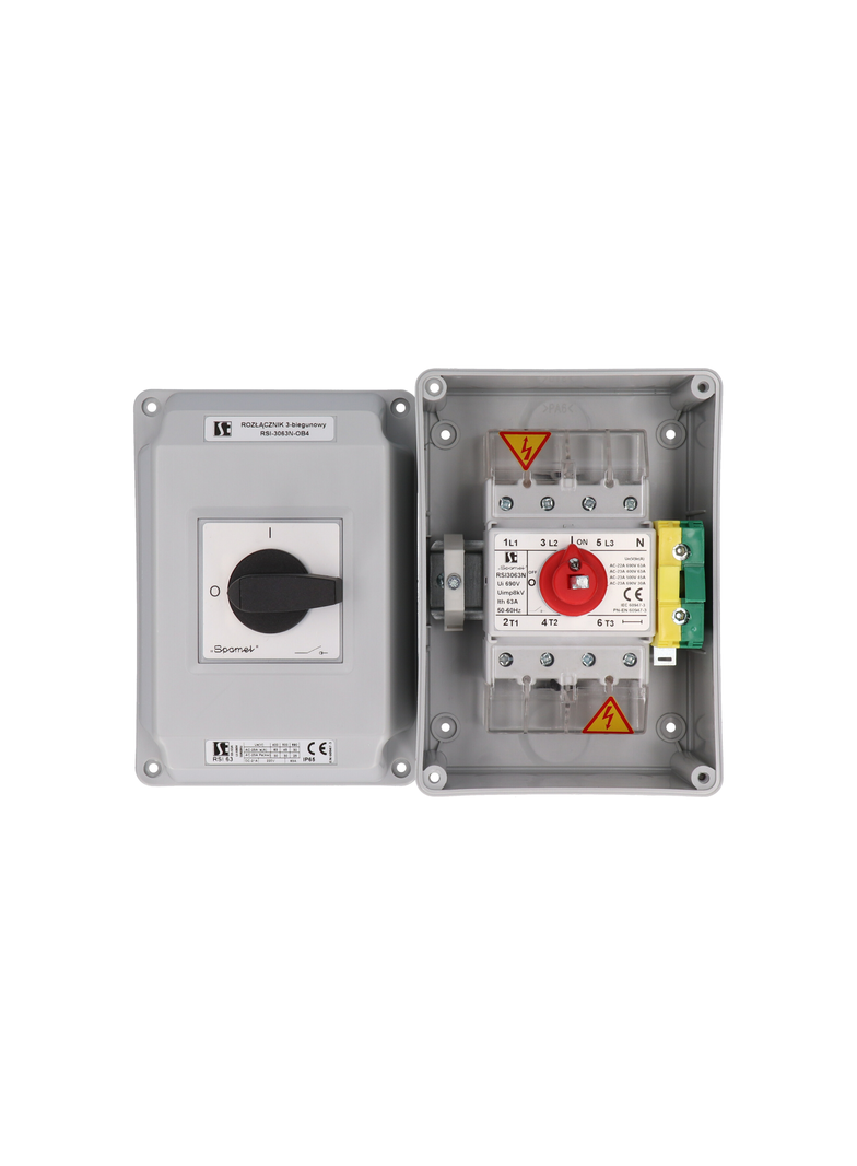 ROZŁĄCZNIK IZOL.3 BIEGUNOWY 80A W OB4 Z CZOŁEM UNIWERALNYM