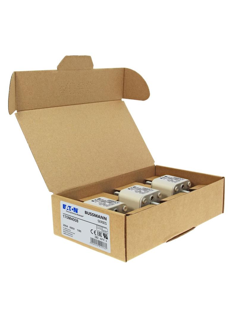 200A 690V 1/80 aR INDICATOR FUSE Wkładka szybka 200A AC 690V DIN 1 53x53x108 mm aR DIN, 170M4008 EAT