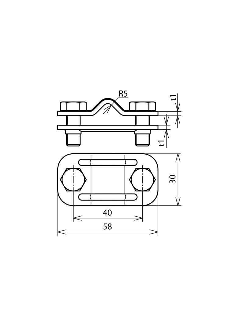 Zacisk probierczy bez przekładki, drut 8-10/płask. 30 mm, St/tZn