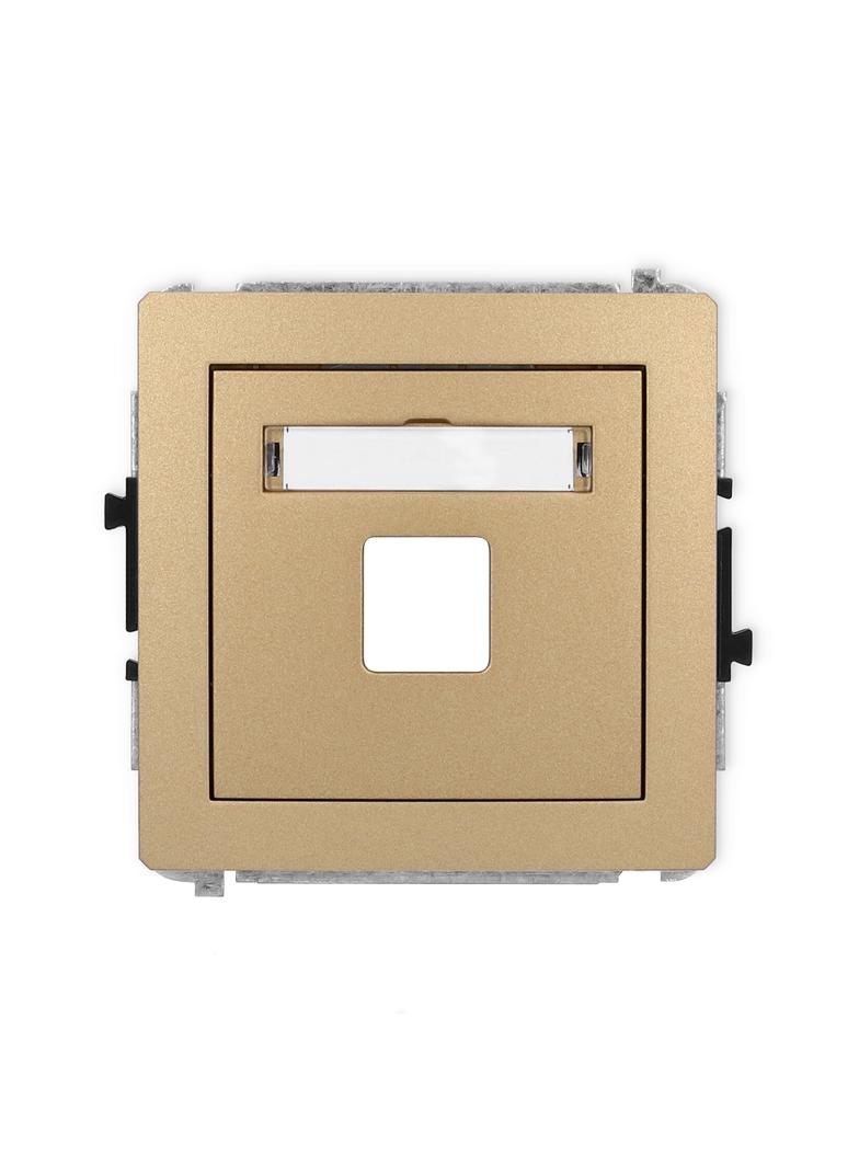DECO Gniazdo antenowe multimedialne pojedyncze bez modułu (standard Keystone) złoty metalik 8DGM-1P KARLIK