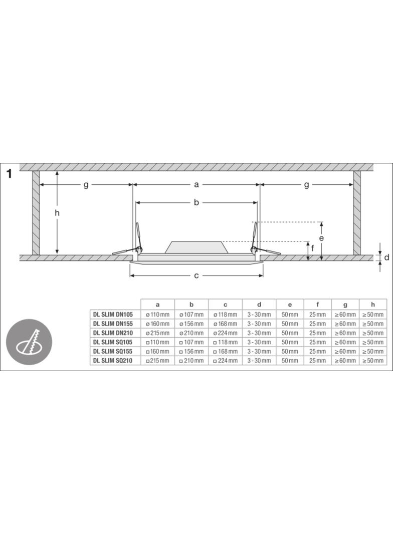 Panel LED Podtynkowy wpuszczany 18W 6500K DOWNLIGHT Slim DN210 okrągły 4058075079137 LEDVANCE