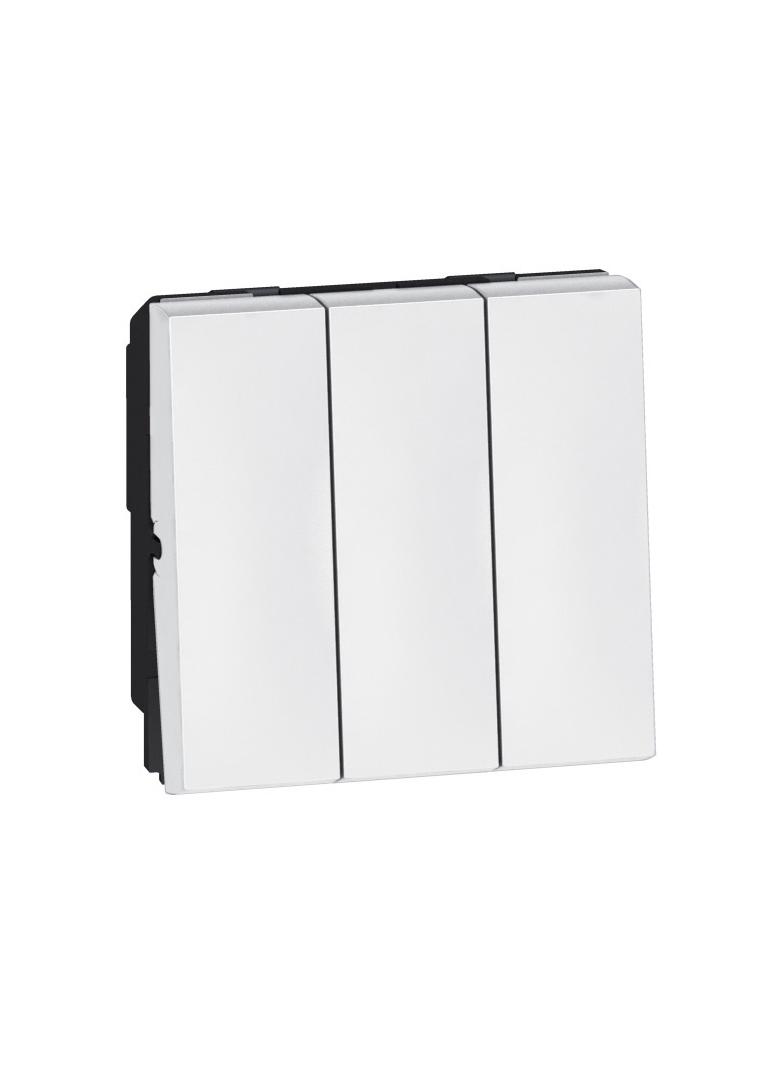 MOSAIC - Łącznik schodowy podwójny + łącznik jednobiegunowy 20 AX 250 V~ - 2 modułowy - Biały, Legra