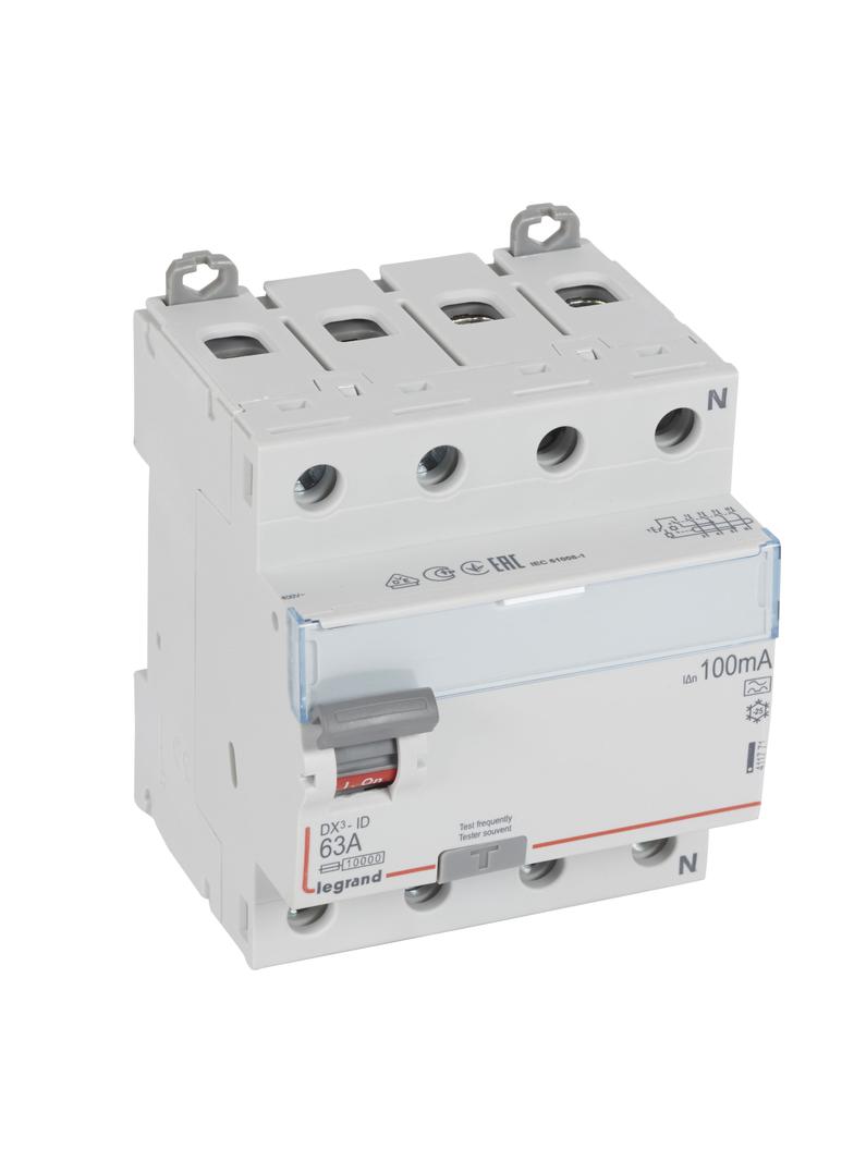 WYŁĄCZNIK RÓŻNICOWOPRĄDOWY P 304 4P 63A 100MA TYP A SERII DX3, Legrand