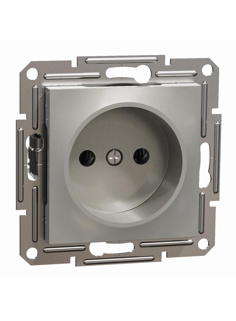 Asfora, gniazdo pojedyncze 2P, bez ramki, brąz