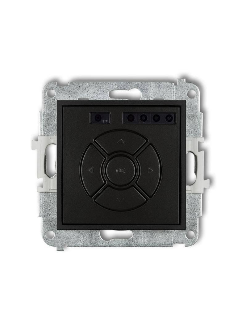 ICON Elektroniczny sterownik rolety (przycisk centralny/dodatkowy) czarny mat 12ISR-6 KARLIK