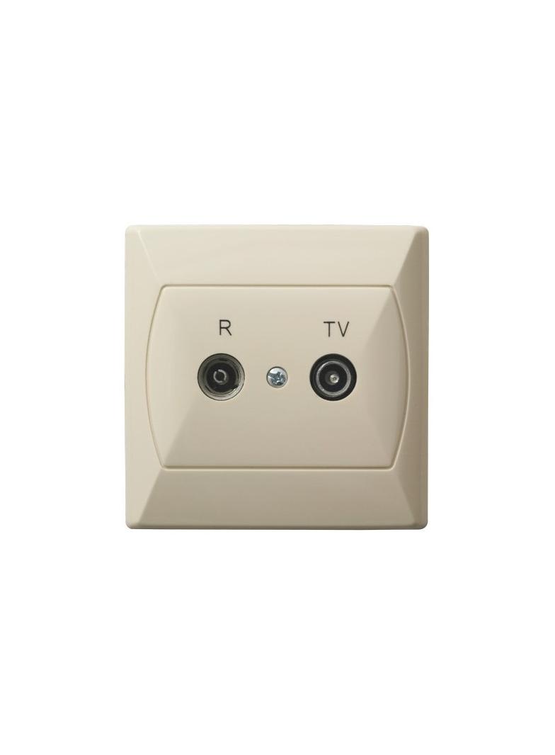 AKCENT Gniazdo RTV przelotowe 16-dB - kolor beżowy