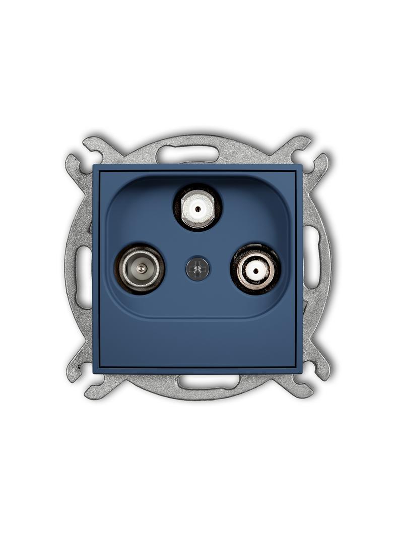 ICON Mechanizm gniazda abonenckiego 2 wyjścia SAT + TV navy blue