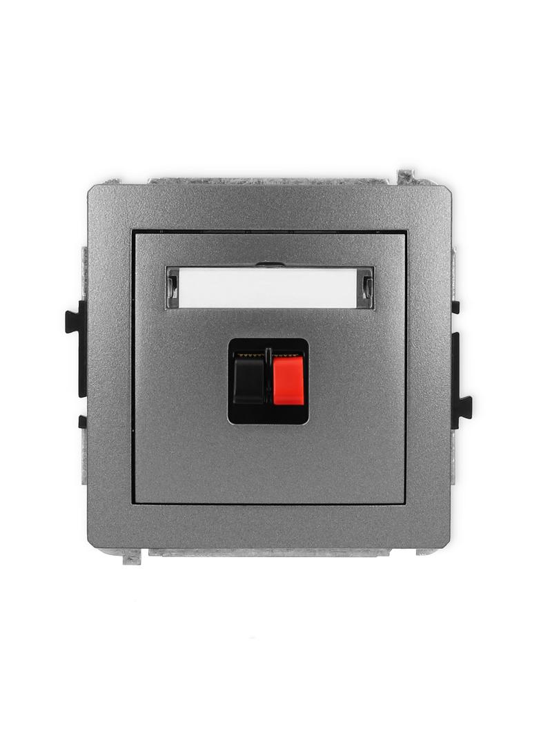 DECO Mechanizm gniazda głośnikowego pojedynczego grafitowy