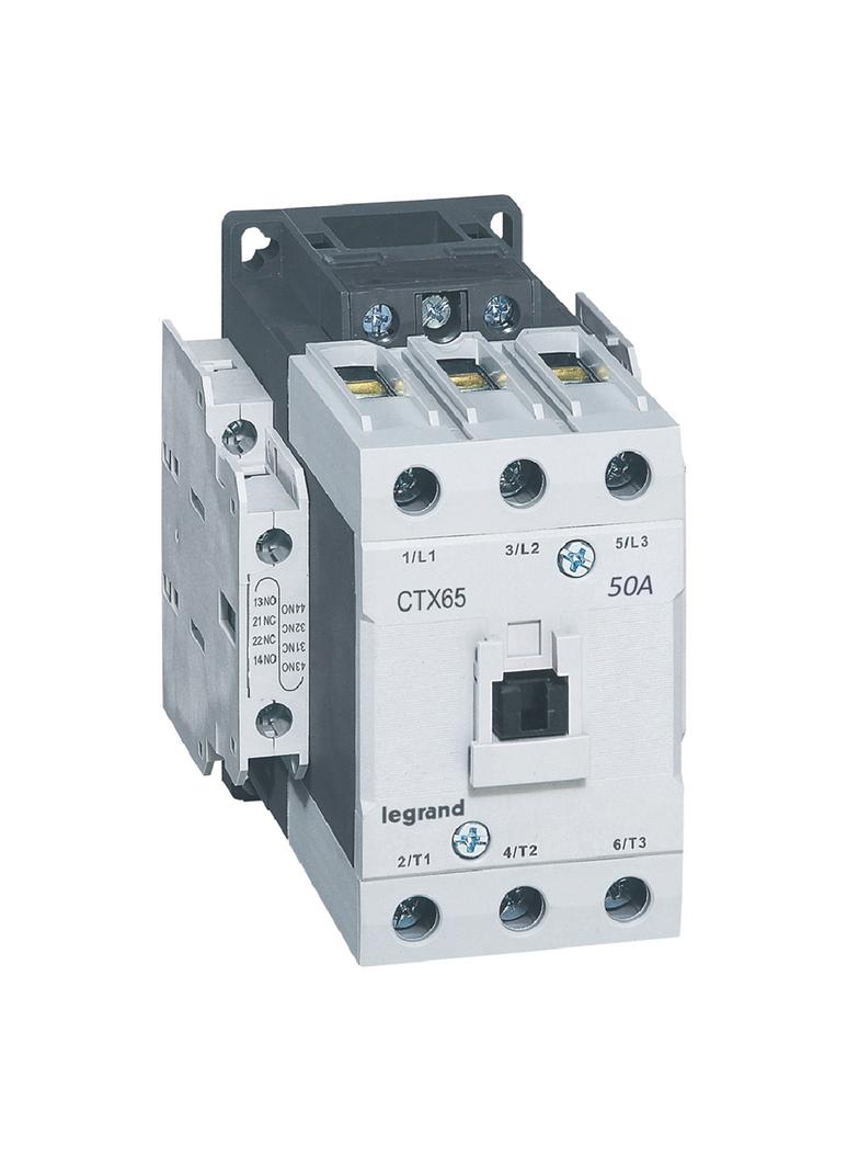 STYCZNIK PRZEMYSŁOWY CTX3 65 3P 50A 2NO+2NC 230V AC, ZACISKI KLATKOWE, Legrand