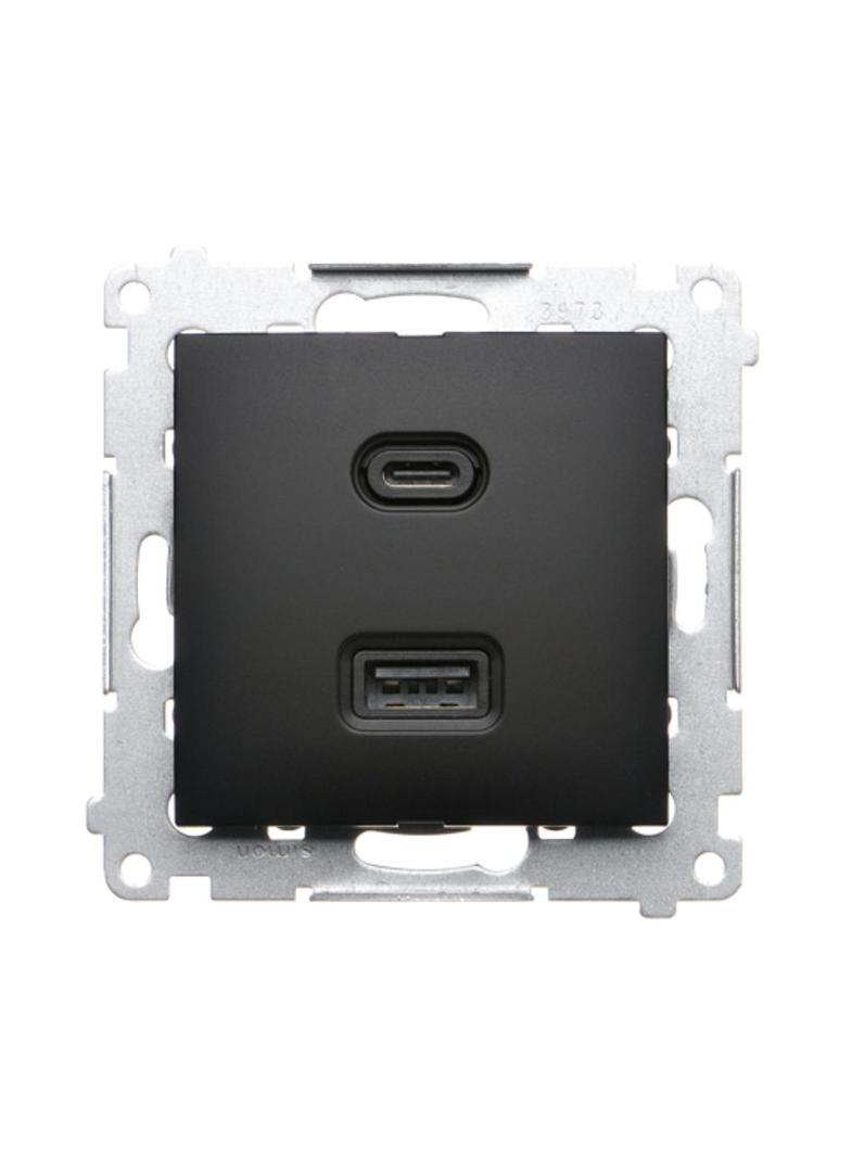 Simon 54 Ładowarka USB C+A 30W 230V czarny mat DEC2CAQ.01/49 KONTAKT
